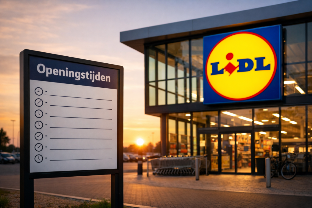 Lidl winkel in Hoogvliet met ingang en parkeerplaats