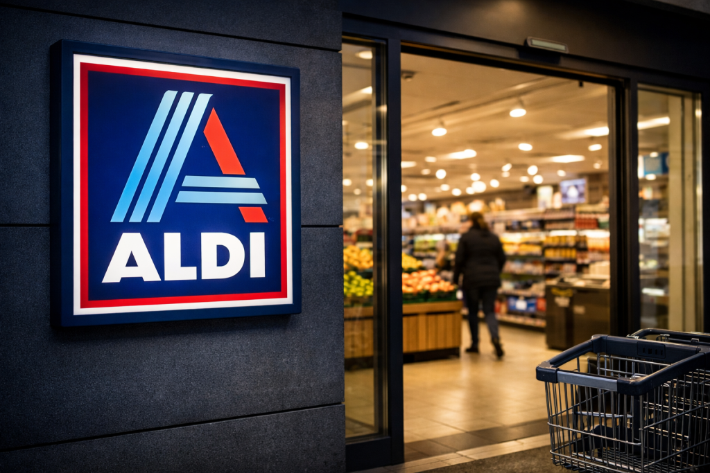 Ingang van Aldi winkel in Hoogvliet